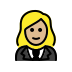woman in tuxedo: medium-light skin tone on OpenMoji