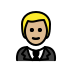 man in tuxedo: medium-light skin tone on OpenMoji