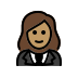 woman in tuxedo: medium skin tone on OpenMoji