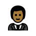 man in tuxedo: medium-dark skin tone on OpenMoji