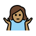 woman shrugging: medium skin tone on OpenMoji
