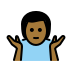 man shrugging: medium-dark skin tone on OpenMoji