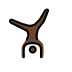 man cartwheeling: dark skin tone on OpenMoji