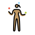 woman juggling: medium skin tone on OpenMoji