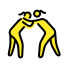 women wrestling on OpenMoji