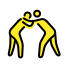 men wrestling on OpenMoji
