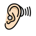 ear with hearing aid: light skin tone on OpenMoji