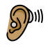 ear with hearing aid: medium skin tone on OpenMoji