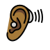 ear with hearing aid: medium-dark skin tone on OpenMoji
