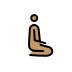 person kneeling facing right: medium skin tone on OpenMoji