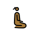 woman kneeling facing right: medium-dark skin tone on OpenMoji