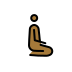 person kneeling facing right: medium-dark skin tone on OpenMoji
