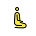 man kneeling facing right on OpenMoji