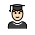 student: light skin tone on OpenMoji