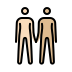 people holding hands: light skin tone, medium-light skin tone on OpenMoji