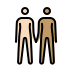 people holding hands: light skin tone, medium skin tone on OpenMoji