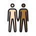 people holding hands: light skin tone, medium-dark skin tone on OpenMoji