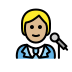 singer: medium-light skin tone on OpenMoji