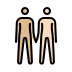 people holding hands: medium-light skin tone, light skin tone on OpenMoji