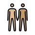 people holding hands: medium-light skin tone, medium skin tone on OpenMoji