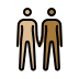 people holding hands: medium-light skin tone, medium-dark skin tone on OpenMoji