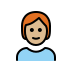 person: medium-light skin tone, red hair on OpenMoji