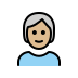 person: medium-light skin tone, white hair on OpenMoji