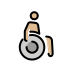 person in manual wheelchair facing right: medium-light skin tone on OpenMoji