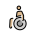 person in manual wheelchair: medium-light skin tone on OpenMoji