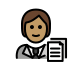 office worker: medium skin tone on OpenMoji