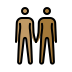 people holding hands: medium skin tone, medium-dark skin tone on OpenMoji