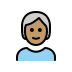 person: medium skin tone, white hair on OpenMoji