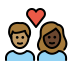 couple with heart: person, person, medium skin tone, dark skin tone on OpenMoji