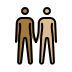 people holding hands: medium-dark skin tone, medium-light skin tone on OpenMoji