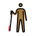 person with white cane: medium-dark skin tone on OpenMoji