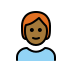 person: medium-dark skin tone, red hair on OpenMoji