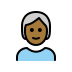 person: medium-dark skin tone, white hair on OpenMoji