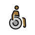person in manual wheelchair facing right: medium-dark skin tone on OpenMoji