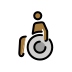 person in manual wheelchair: medium-dark skin tone on OpenMoji