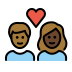 couple with heart: person, person, medium-dark skin tone, dark skin tone on OpenMoji