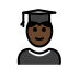 student: dark skin tone on OpenMoji