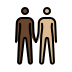 people holding hands: dark skin tone, medium-light skin tone on OpenMoji