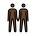 people holding hands: dark skin tone on OpenMoji