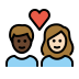 couple with heart: person, person, dark skin tone, light skin tone on OpenMoji