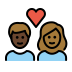 couple with heart: person, person, dark skin tone, medium-dark skin tone on OpenMoji