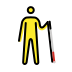 person with white cane facing right on OpenMoji