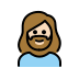 woman: light skin tone, beard on OpenMoji