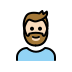 man: light skin tone, beard on OpenMoji