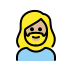 woman: medium-light skin tone, beard on OpenMoji