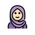 woman with headscarf: light skin tone on OpenMoji